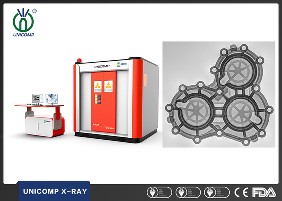 Unicomp industrial X-ray NDT inspection equipment for Automotive casting parts flaws detection