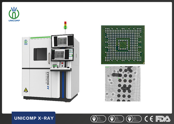 SMT PCB X-ray machine micron focus spot size for BGA voids measurement and solder past climbing height inspection