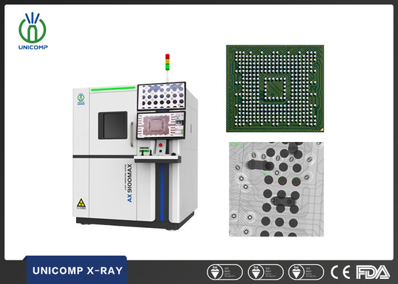 SMT PCB X-Ray Machine Unicomp AX9100MAX High Resolution Micron Focus Spot Size for BGA Voids and Solder Paste Inspection