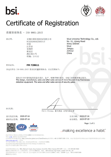 China Unicomp Technology Certification