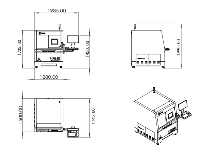 Рентгеновский микрофокусный аппарат Unicomp AX8200MAX с разрешением 5 мкм для выявления дефектов пайки BGA, QFN и CSP на автомобильных печатных платах EMS 1