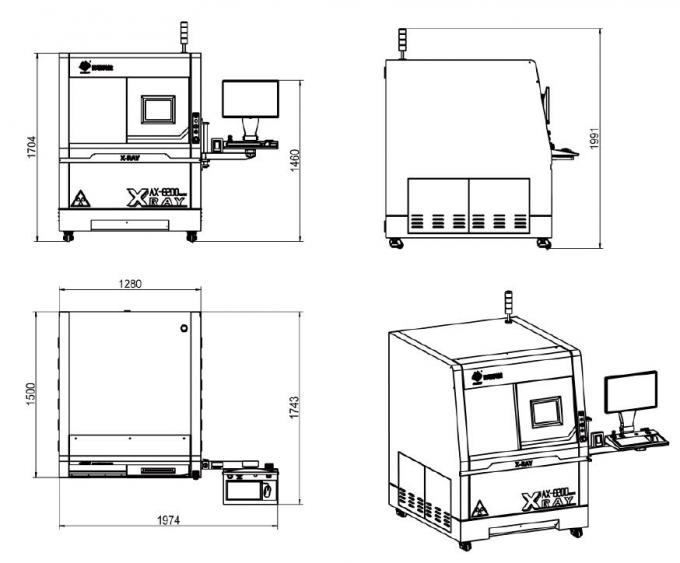 EMS SMT PCB Electronics X Ray Machine BGA QFN LED Soldering Void NDT ...