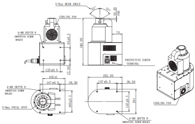 130KV Microfocus X Ray Source For Lithium Battery Inner Defect Detection